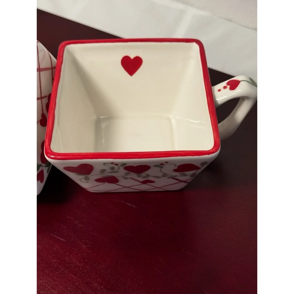 Mesa International Ceramic Hearts Teapot For One 2 PC Set w/Cup Never Used